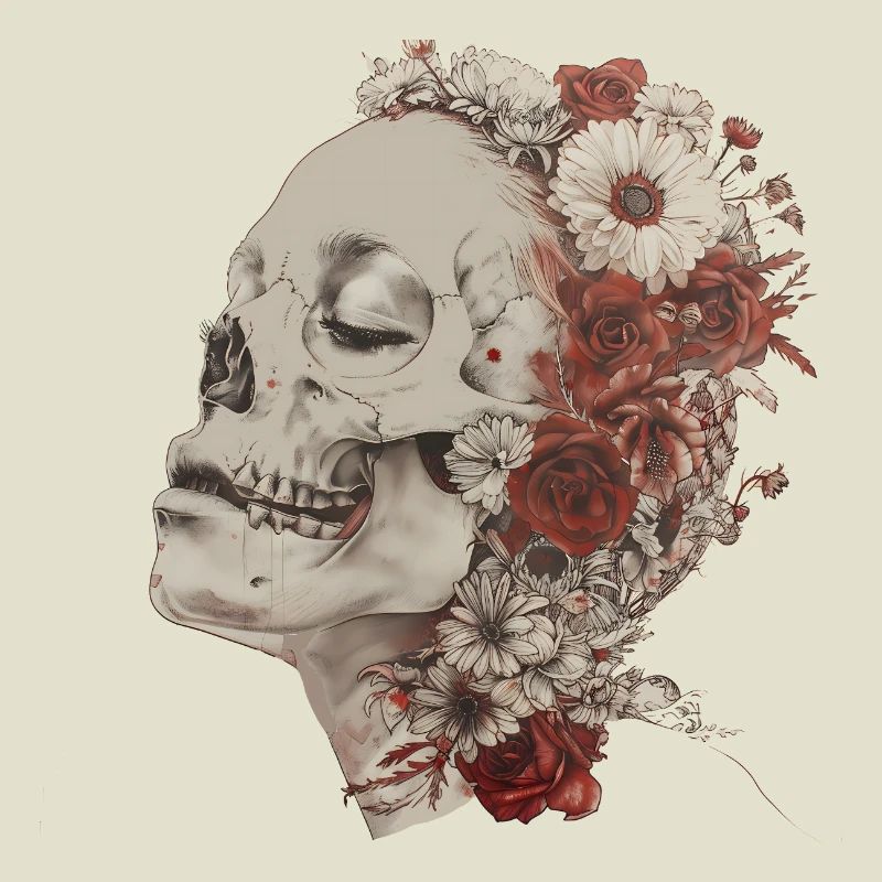 Crâne fleuri