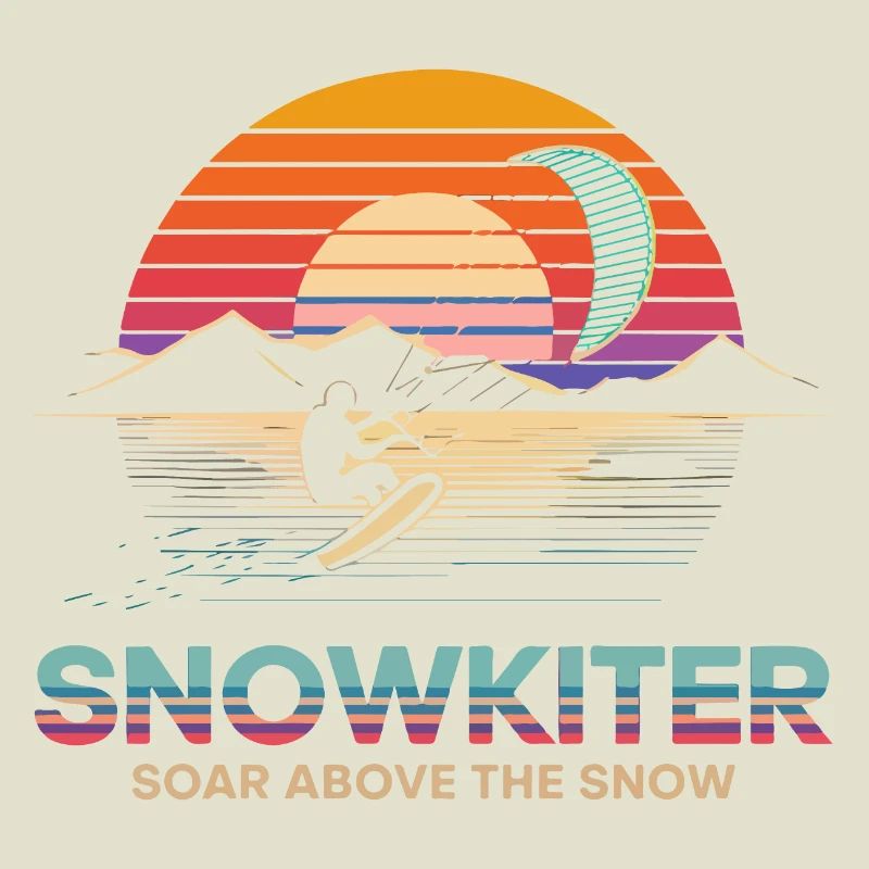 Conception d’aventure de snowboard au coucher du soleil
