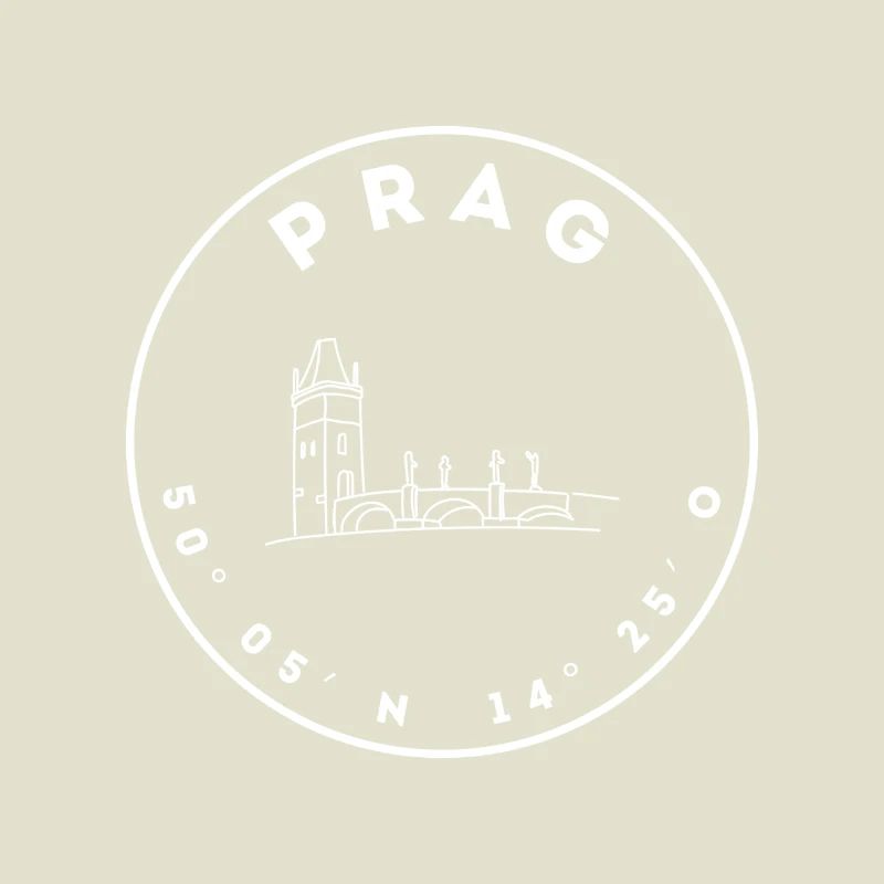 Prag mit Brücke und Koordinaten