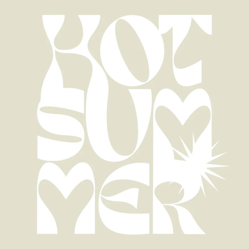 Conception de typographie de cœur d’été audacieuse