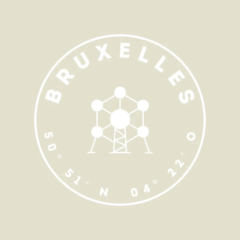 Brussels with Atomium and coordinates