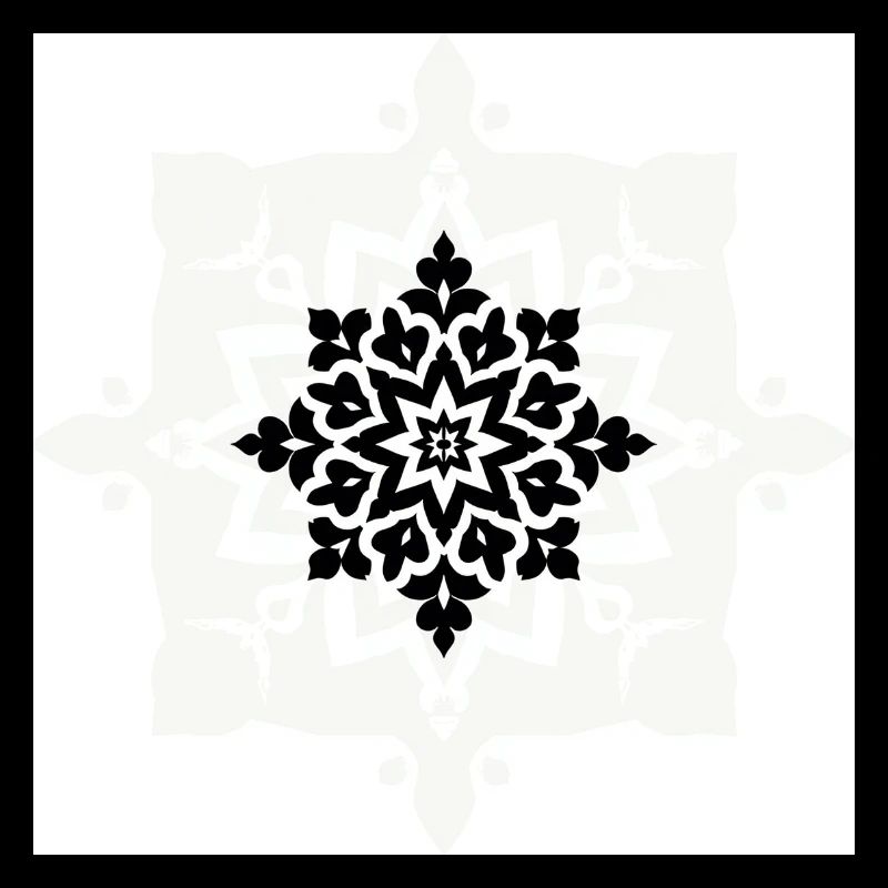 Motif complexe de mandala noir et blanc