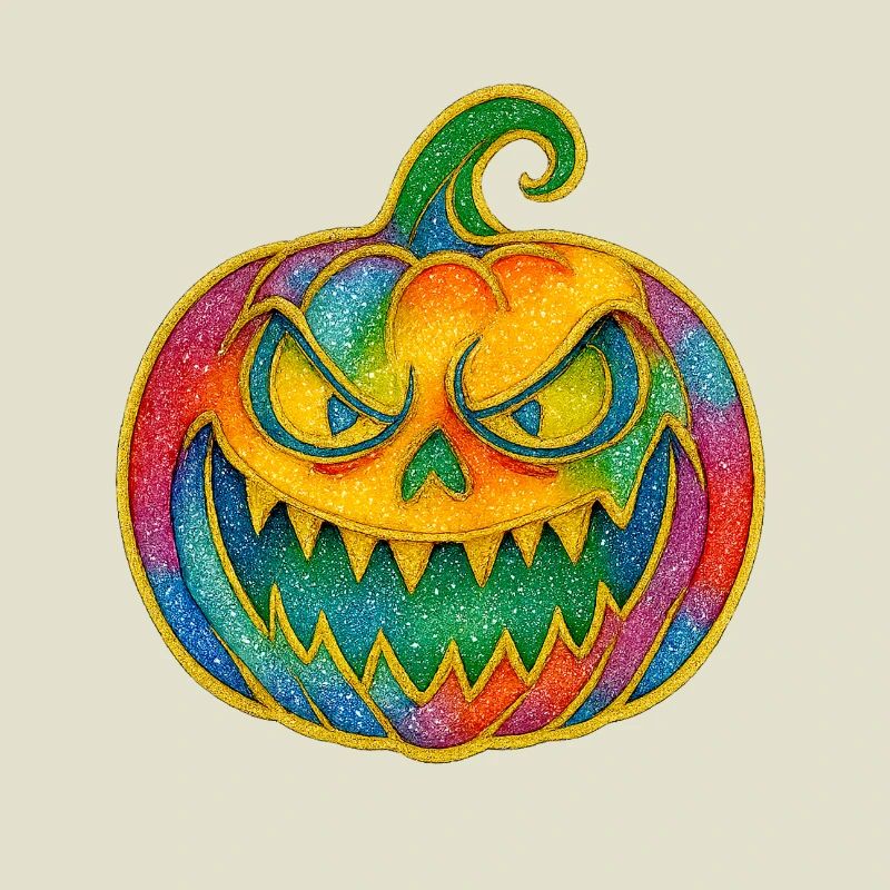 Rainbow Pumpkin Grin