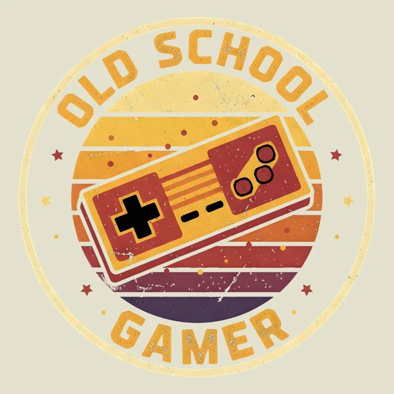 Old School Gamer Sunset Controller Retro Zocker