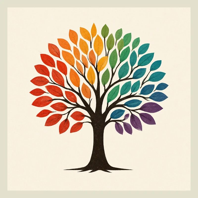 Rainbow Tree Illustration