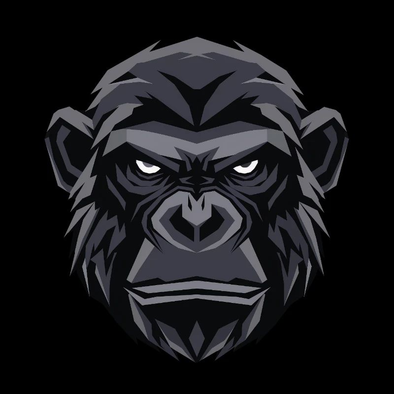 Geometric Gorilla Head