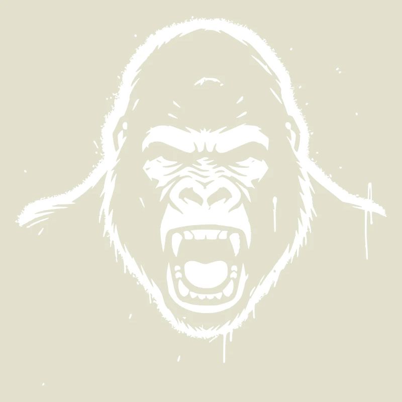 Furious Gorilla Stencil Grunge vector_path12