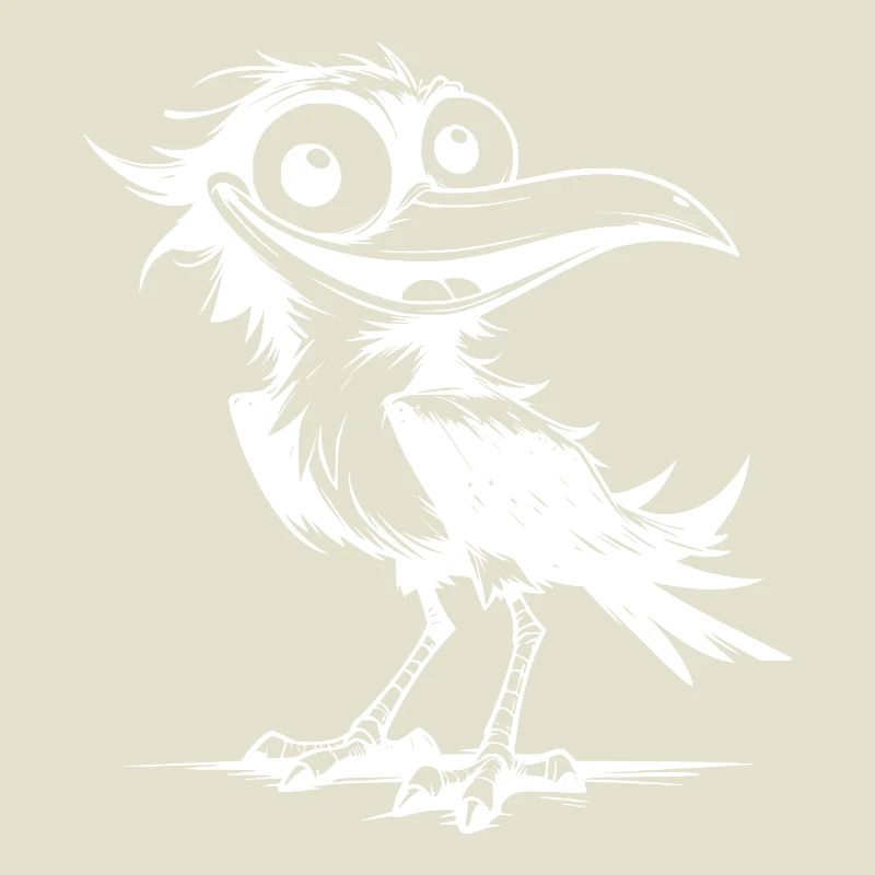 Funny flutterman bird with grin on his face