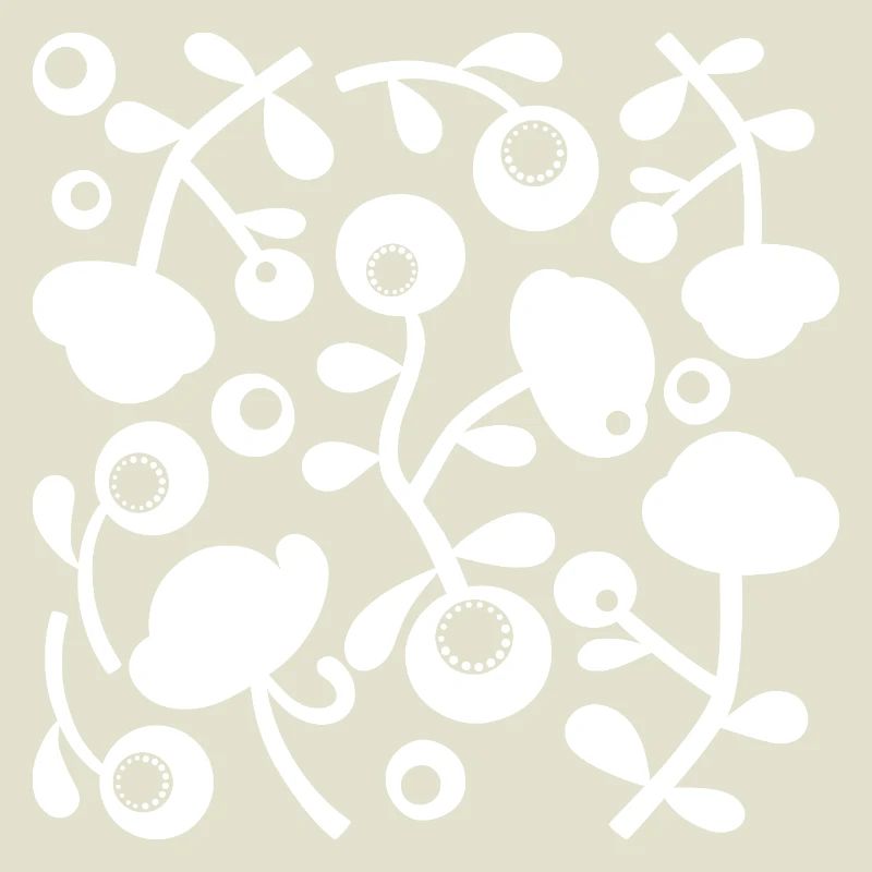 Abstract Peonies L White Transparent
