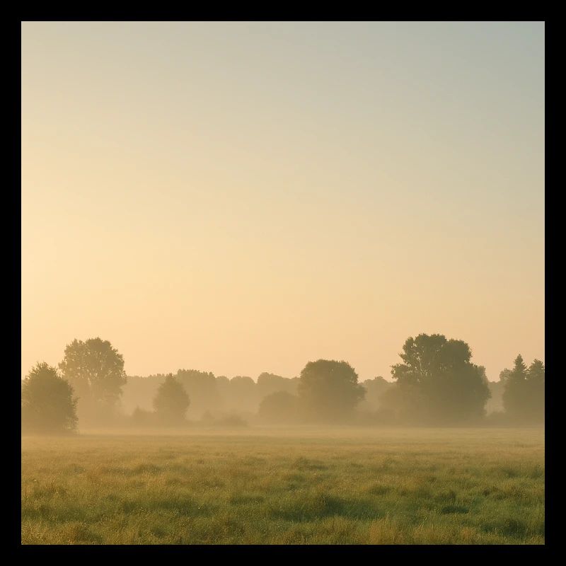 Brouillard matinal sur la prairie dorée