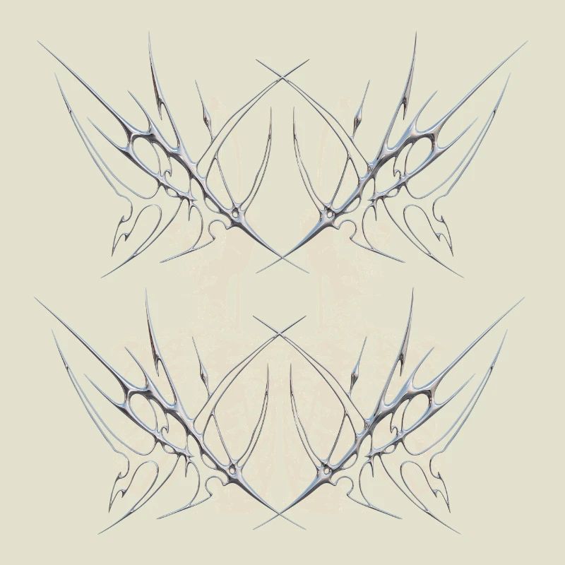Conception du Cybercore du Miroir Squelette Gothique Sombre