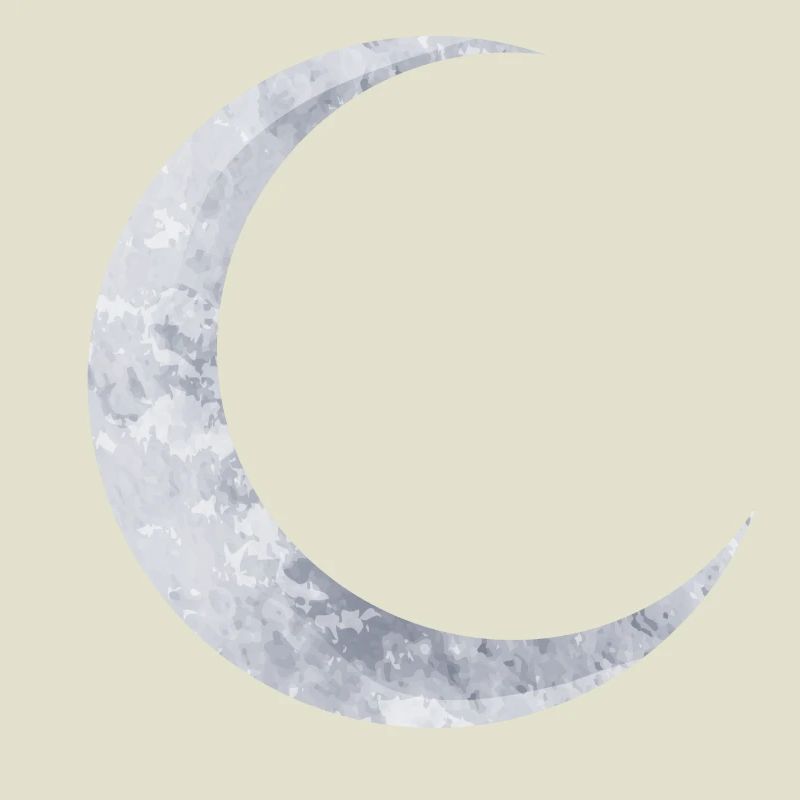 delicate shimmering silver moon