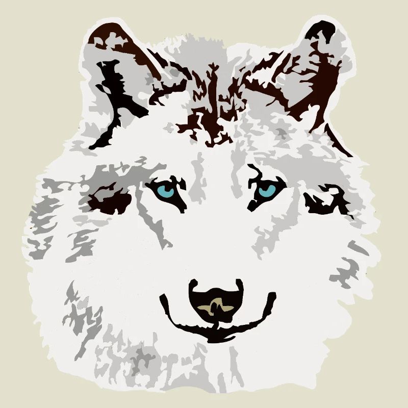 White wolf blue eyes