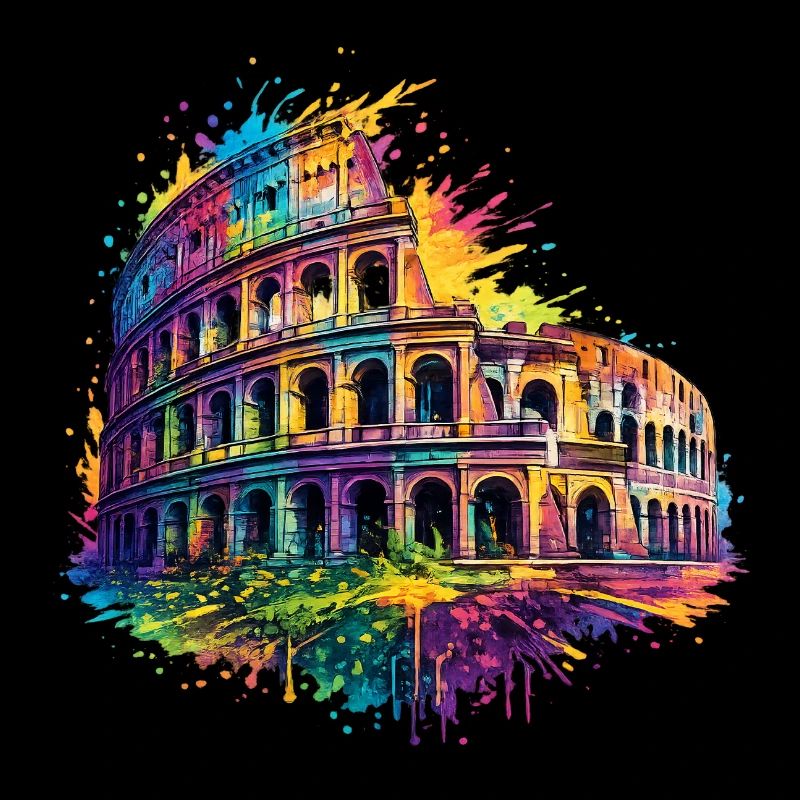 Kolosseum Rom buntes Splash Design Italien