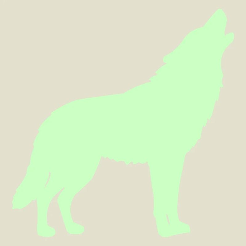 Wolf Silhouette Neon Green