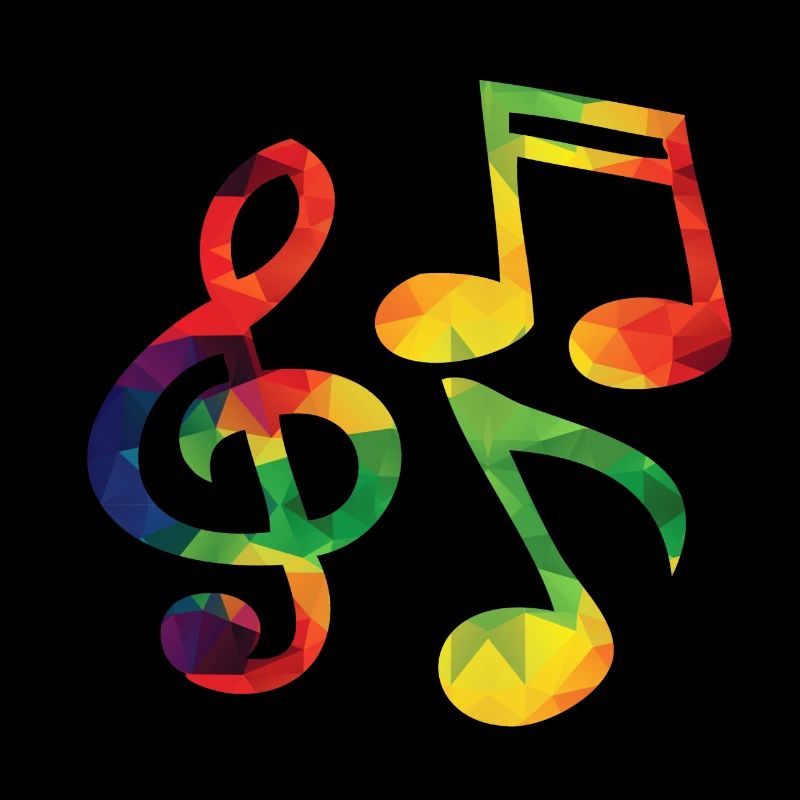 Notes de musique colorées