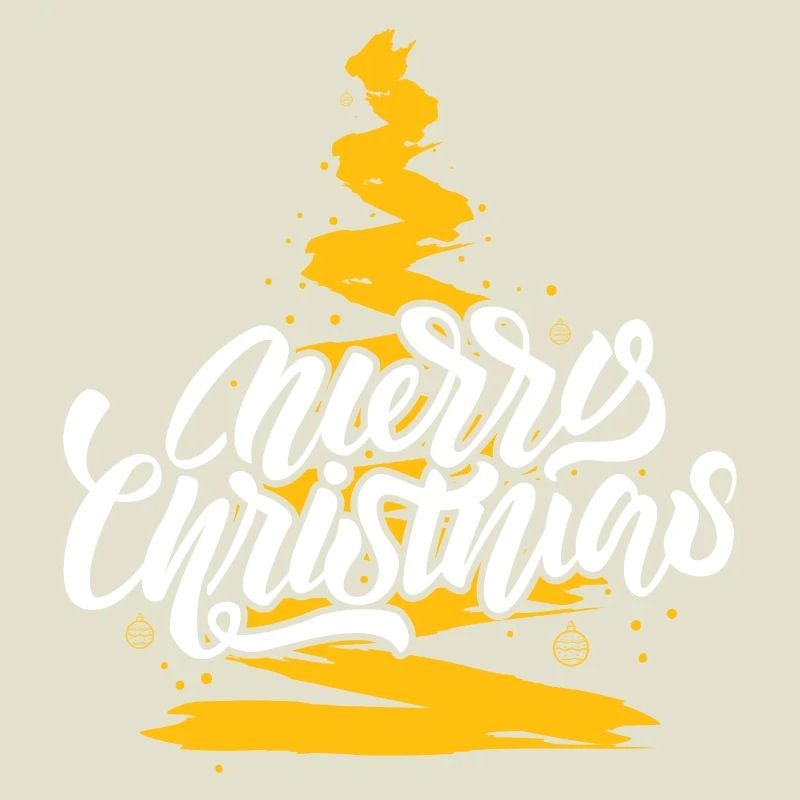 Merry Christmas Script on Gold Tree