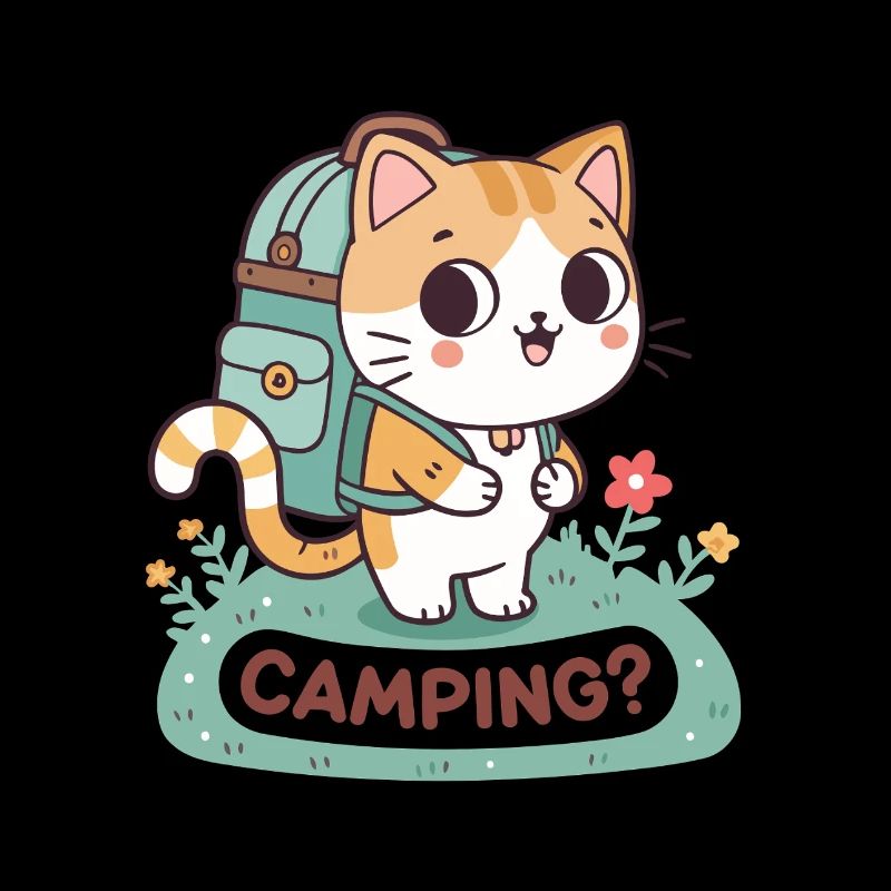 Chat campeur pastel aventurier