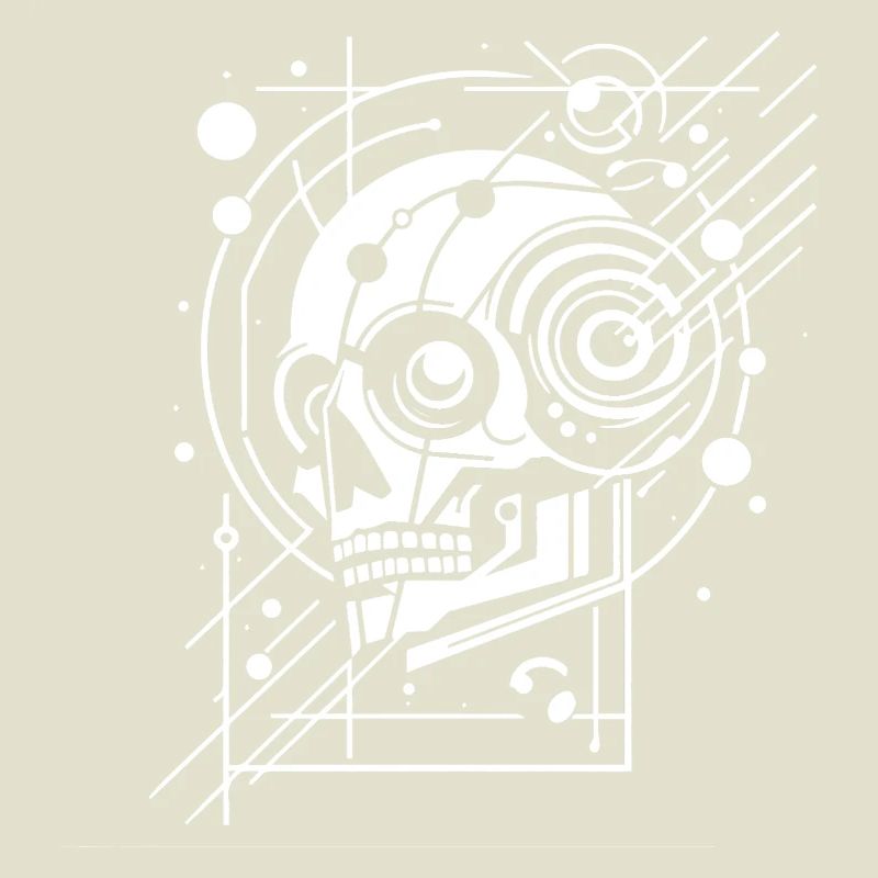 Cyber-Schädel Geometrie Neon