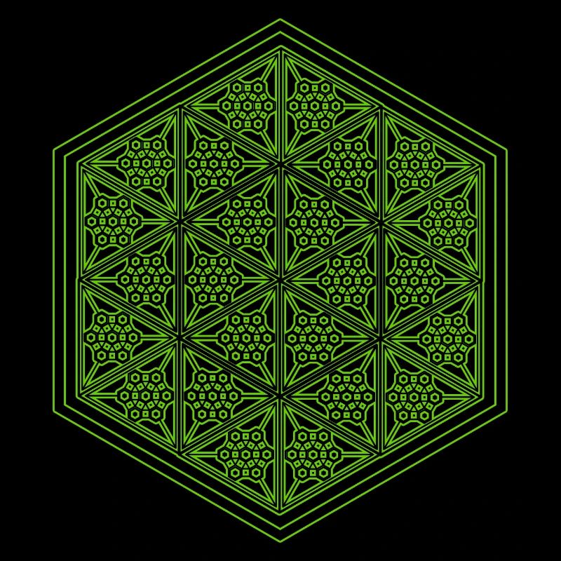 Geometric Hexagon Pattern Yoga Goa Psytrance