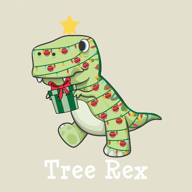 Angry Tree Rex Xmas Dinosaur Lights de Noël