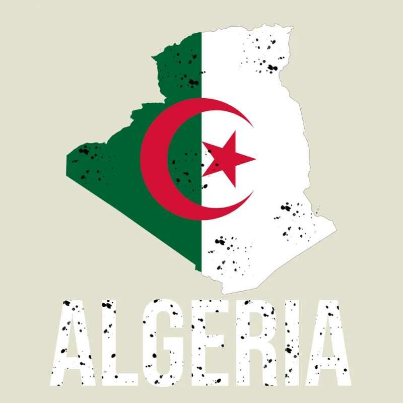 Algerian flag in map design