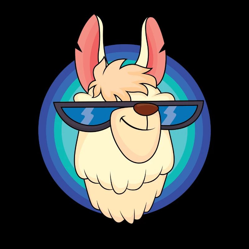 Cool llama with cool glasses