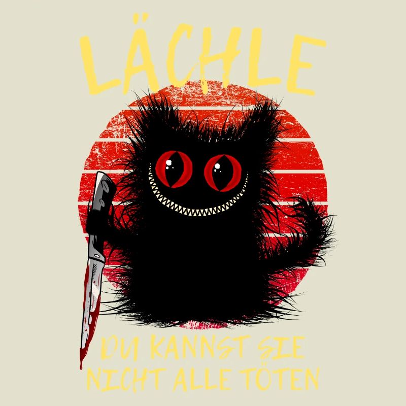 Lächle Grinsekatze Verrückte Katze Mit Messer
