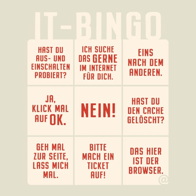 IT Support Bingo Service Desk IT Helpdesk Sysadmin