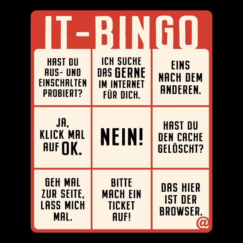 IT Support Bingo Service Desk IT Helpdesk Sysadmin