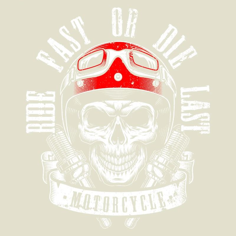 Fahre schnell oder stirb Skull Moto Art