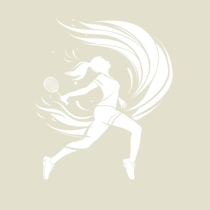 Badminton Player Drawing