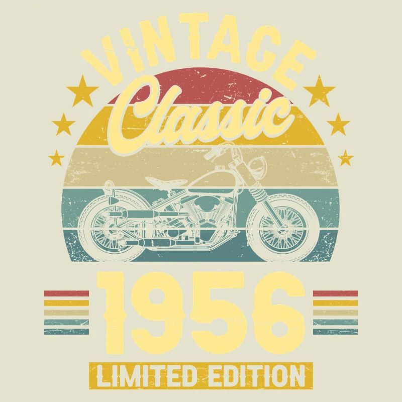 1956 Biker 70. Geburtstag Mann