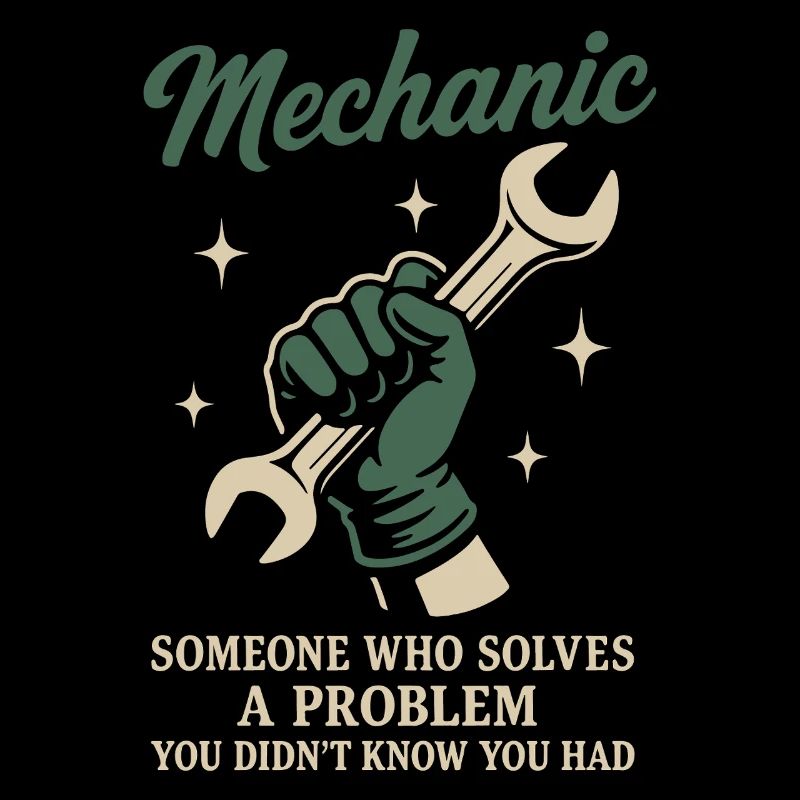 Mécanicien, résolveur de problèmes, garage, dicton drôle