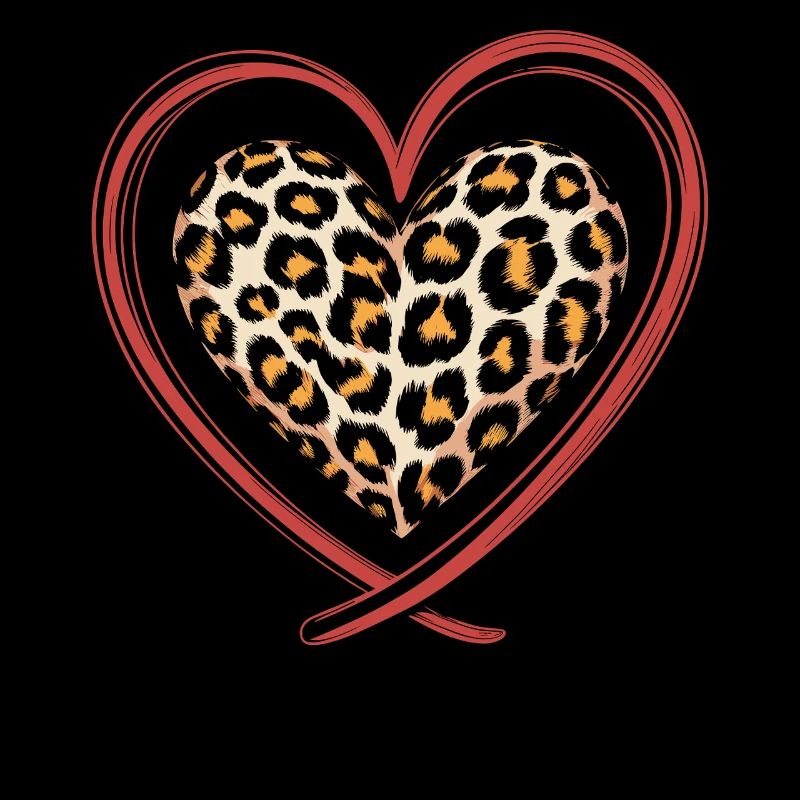 Leopard print heart leopard