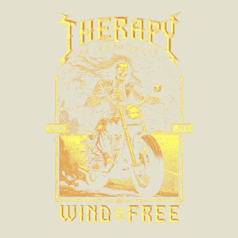Therapy Is Expensive Wind Is Free Biker Skull