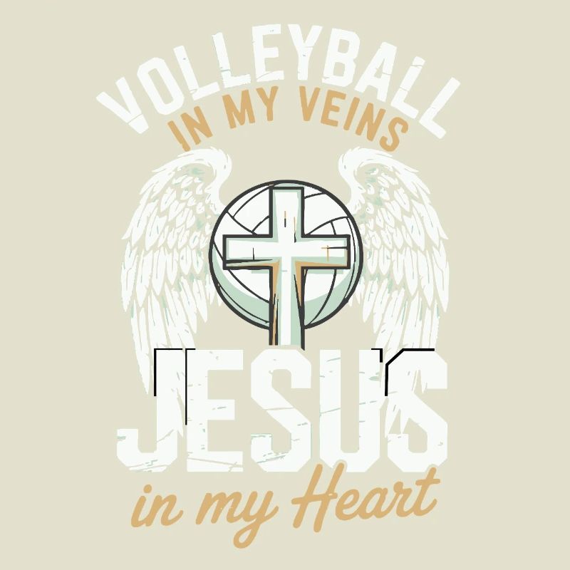 Volley-ball et Jésus – Conception d’une croix avec des ailes