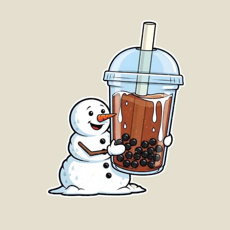 Snowman and Bubble Tea Mug