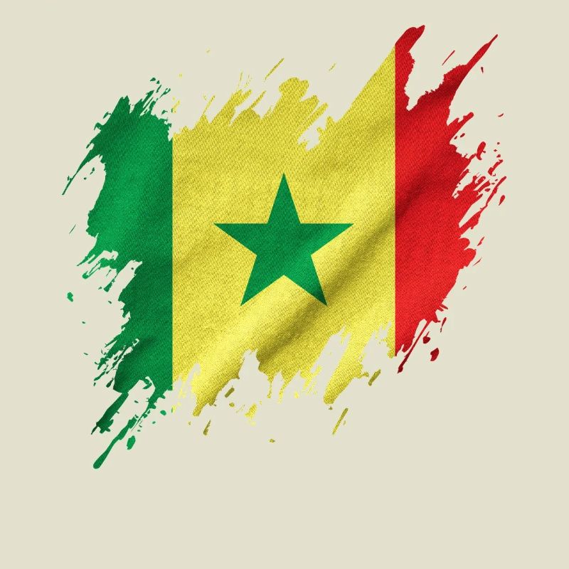 Drapeau du Sénégal, style déchiré