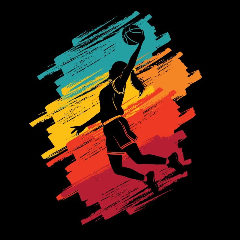 Joueuse de basket-ball féminine colorée