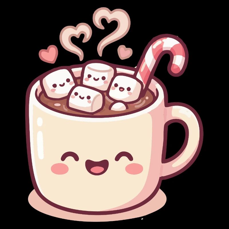 Cuddle mug with marshmallows & candy cane