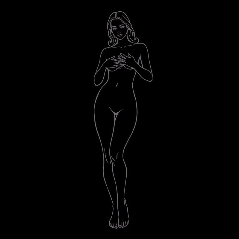 Dessin élégant de nus silhouette féminine