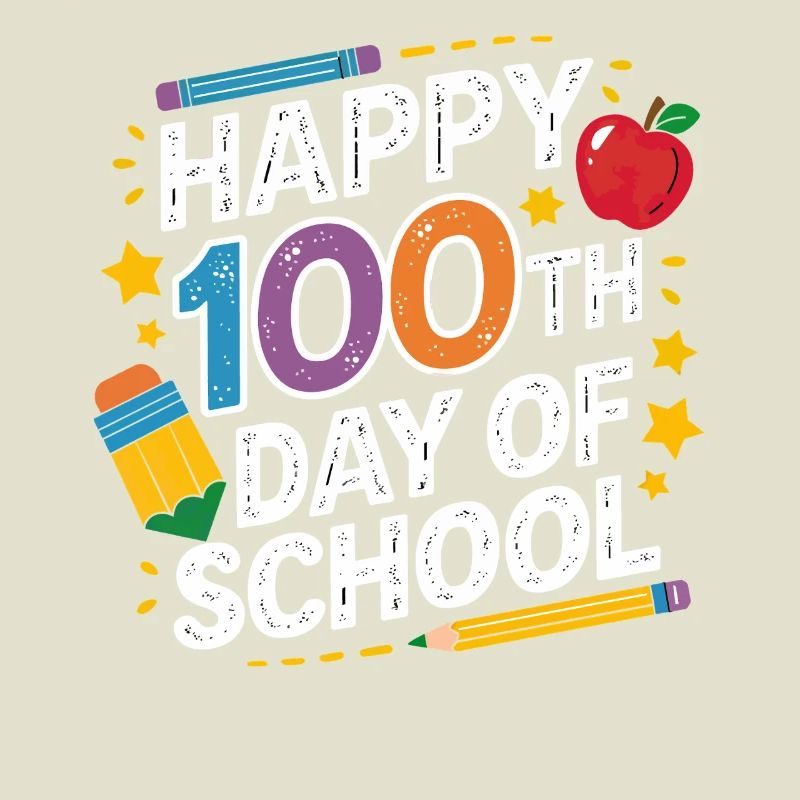 100e jour d’école Conception néon