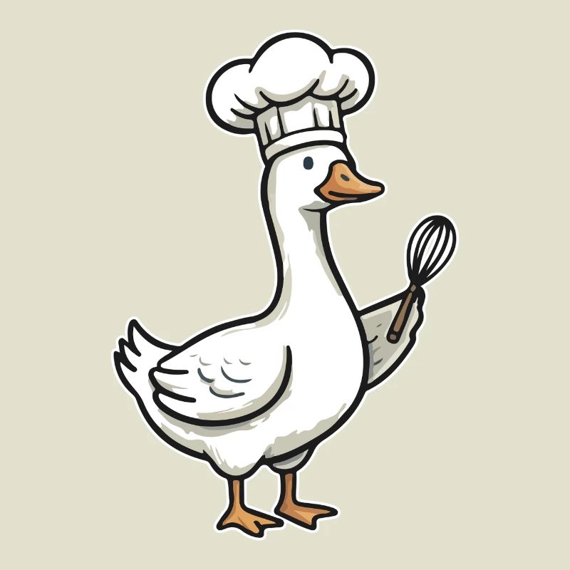 Kitchen Duck Chef Caricature