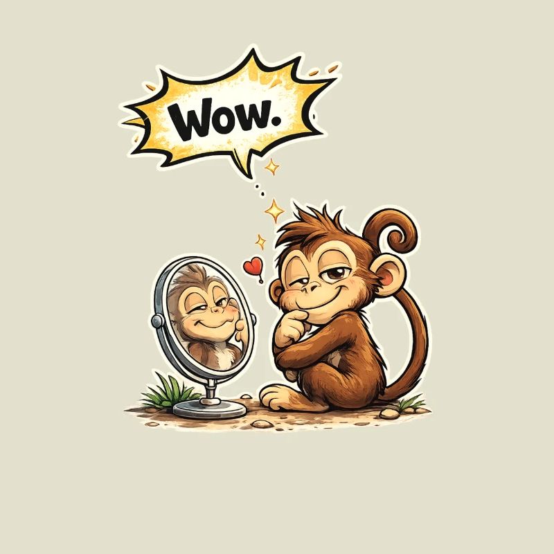 Lustiger Affe Wow Spruch Geschenk