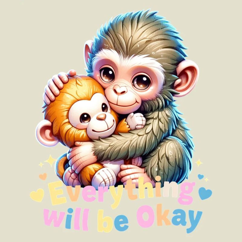 Everything Will Be Okay Monkey Hug