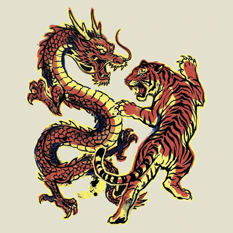 Drache und Tiger Chinesisch
