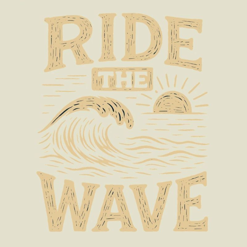 SURF THE WAVE Déclaration vintage des vagues surf