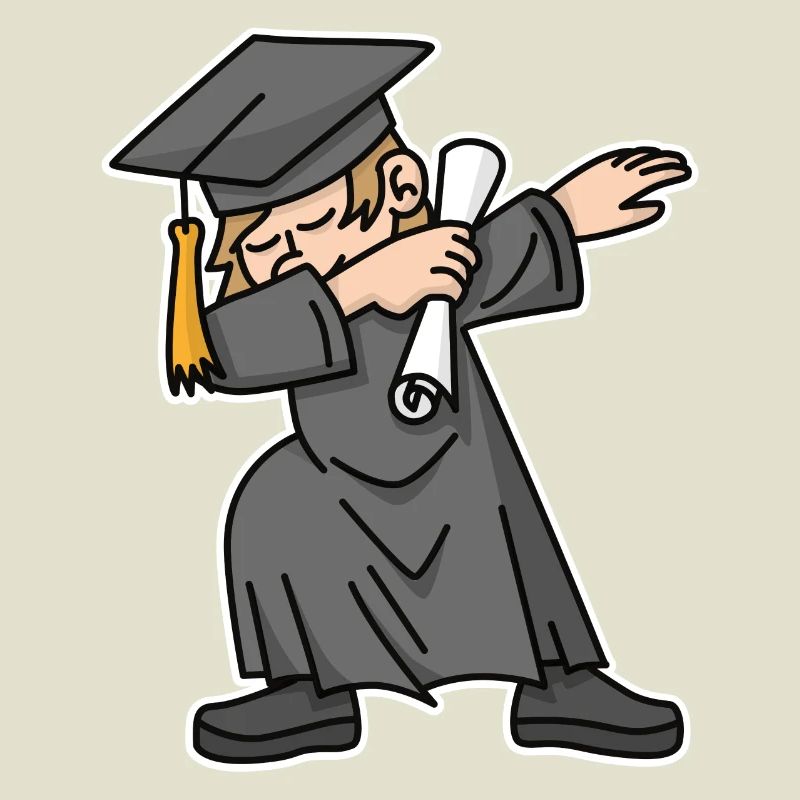 Junge Student dab dabbing Absolvent Schule