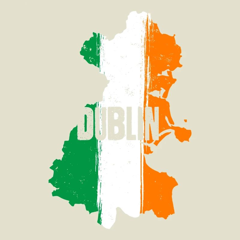 | du comté de Dublin, Irlande Contour de la carte du drapeau